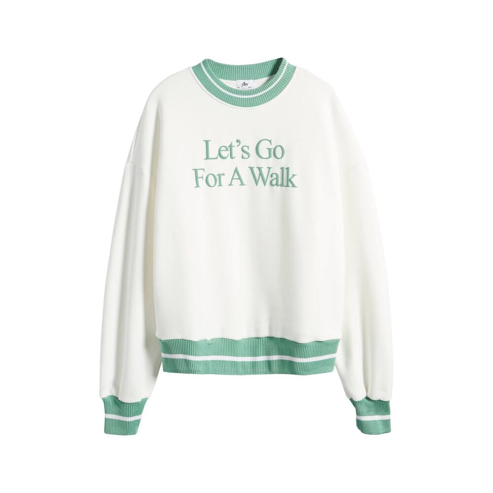 YLLW the Label Womens XS Let's Go For A Walk Pullover Crewneck Sweatshirt Comfy